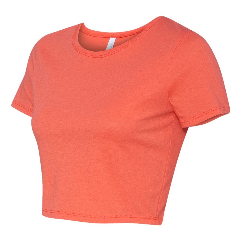 Shady Beach Crop Top Tee (Coral) - Picture 3 of 4